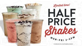 1/2 Price Shakes Happy Hour