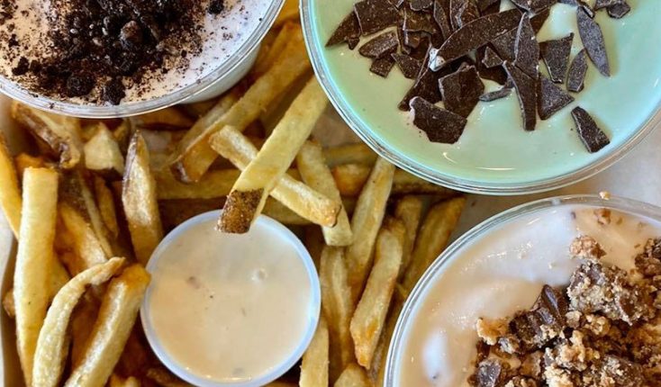 MOOYAH hand cut fries real ice cream shakes